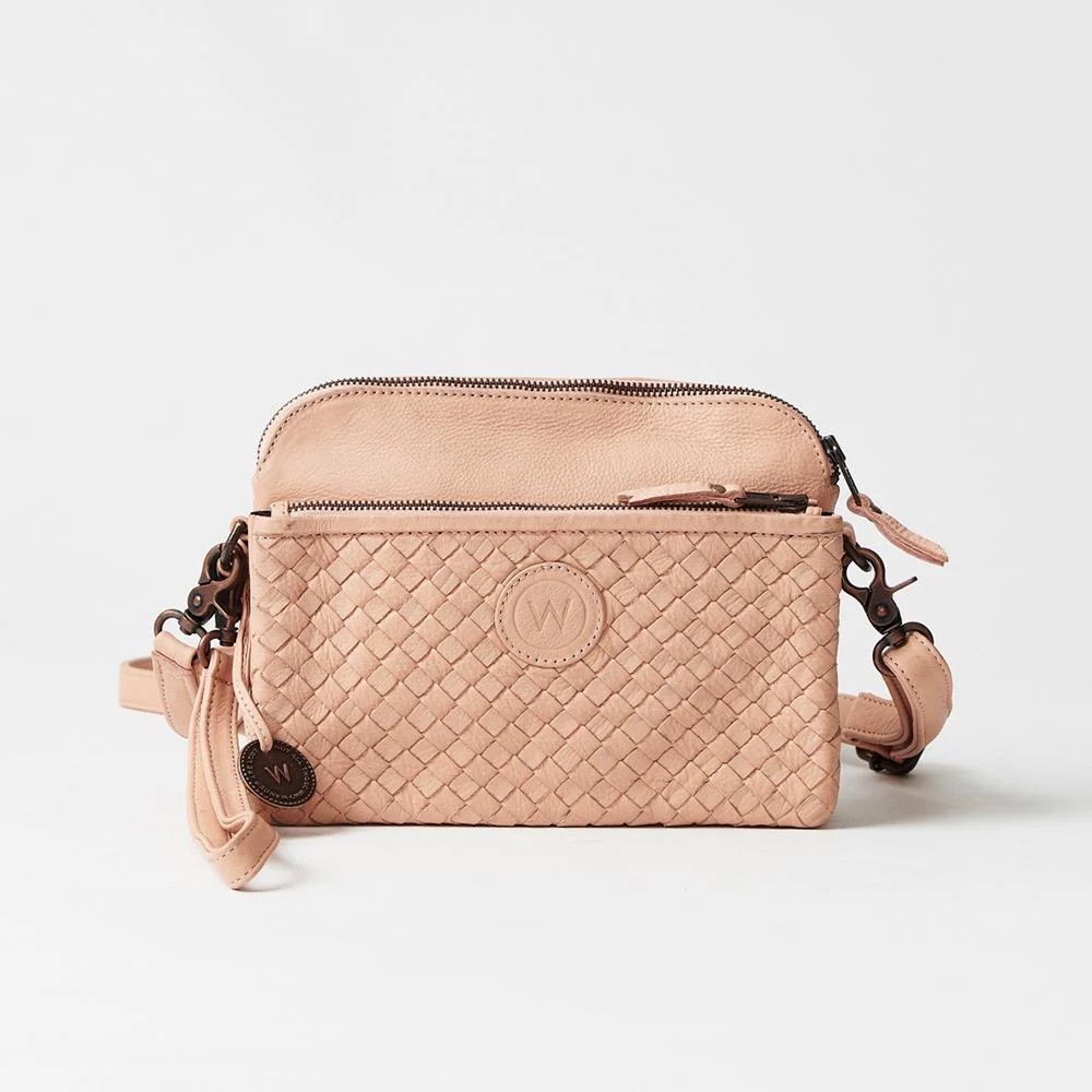 NWOT Wanderers Blush Woven Crossbody Bag - Picture 3 of 14
